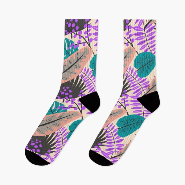 Item preview, Purple, Peach and Blue Leaves Pattern designed and sold by SaamyaTyagi.