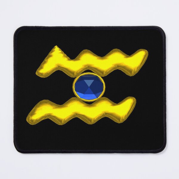 Item preview, AQUARIUS /GOLD ZODIAC BIRTHDAY JEWEL WITH BLUE SAPPHIRE GEMSTONE designed and sold by BulganLumini.