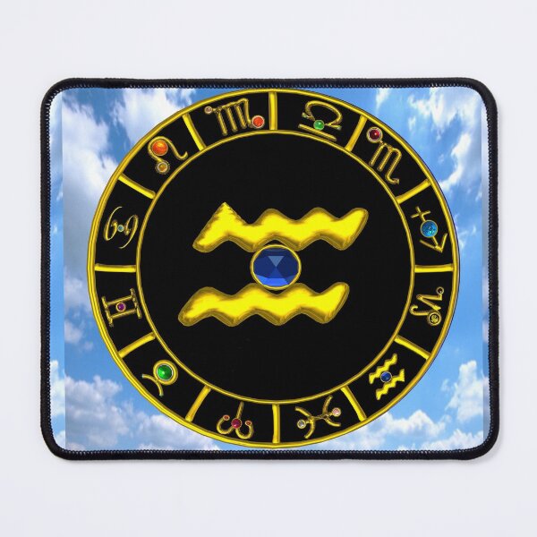 Item preview, AQUARIUS GOLD ZODIAC BIRTHDAY JEWEL ASTROLOGY CHART designed and sold by BulganLumini.
