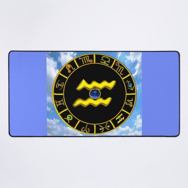 Item preview, AQUARIUS GOLD ZODIAC BIRTHDAY JEWEL ASTROLOGY CHART designed and sold by BulganLumini.