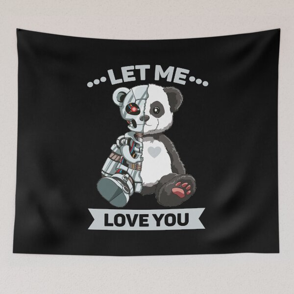 Item preview, Cute Panda Bear Scary Robot Cybernetic Animal Lover designed and sold by melomedia.