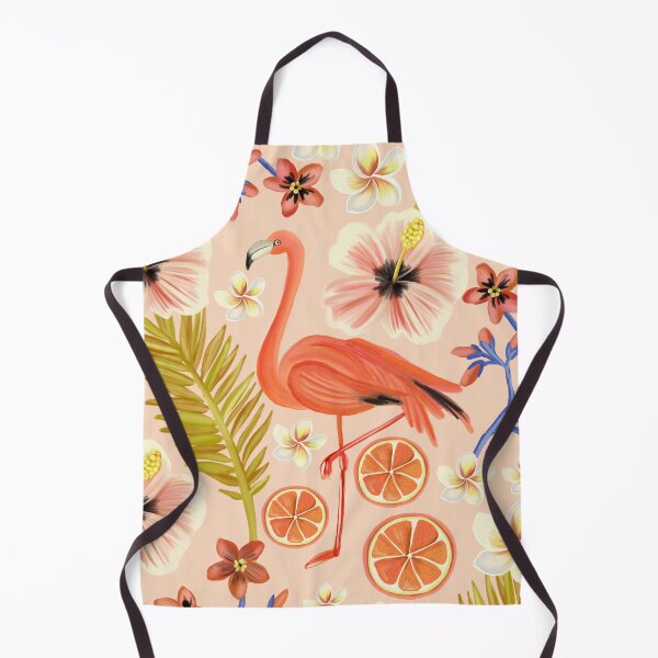 Item preview, Tropical Summer Orange & Pink Flamingo Pattern designed and sold by Happy  People Prints.