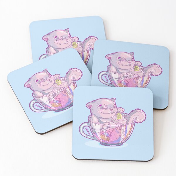Item preview, Kit-Tea Funny kitty pun with Cute Pastel Cat and Tea cup designed and sold by SPIRIMAL.