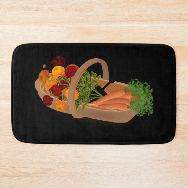 Item preview, Cottagecore, Garden basket with fresh carrots and flowers designed and sold by 1DaisyChainLane.
