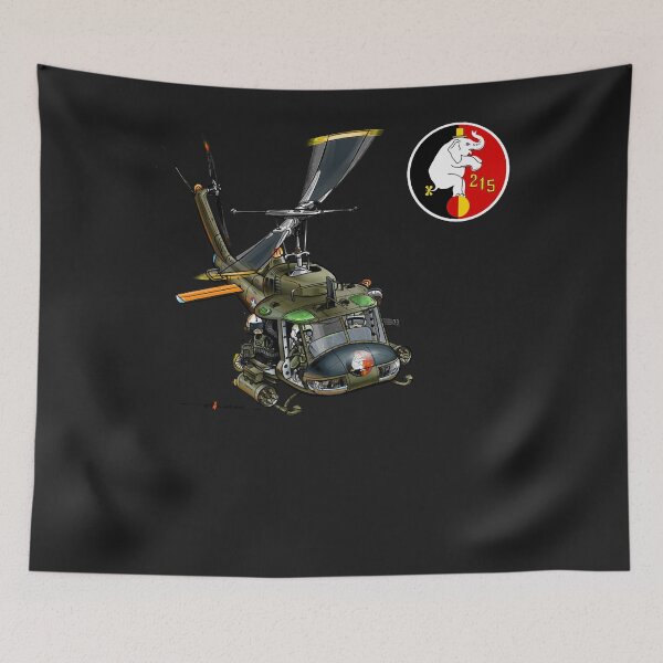 Item preview, VNAF UH-1 Gunship Cartoon 215th HS Essential  designed and sold by DajahCross.