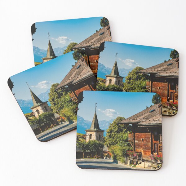 Item preview, Summer street view in Leysin, Vaud, Switzerland designed and sold by svanaerschot.