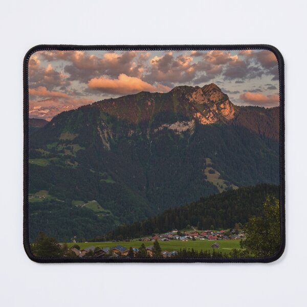 Item preview, Beautiful sunset over mountain ridge in Leysin, Switzerland designed and sold by svanaerschot.