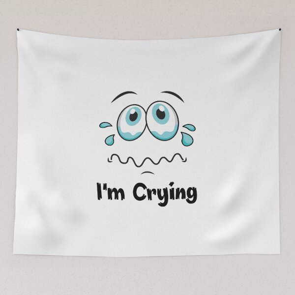 Item preview, I am Crying Emoji Cry Low Mood Sorrow Sad Face Apparel Essential Motivation Inspiration Joy Mood designed and sold by DesignByHeartUK.