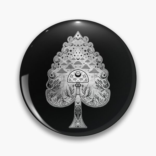 Item preview, Mushroom Ace of Spades Black and White designed and sold by Natalie Viola .