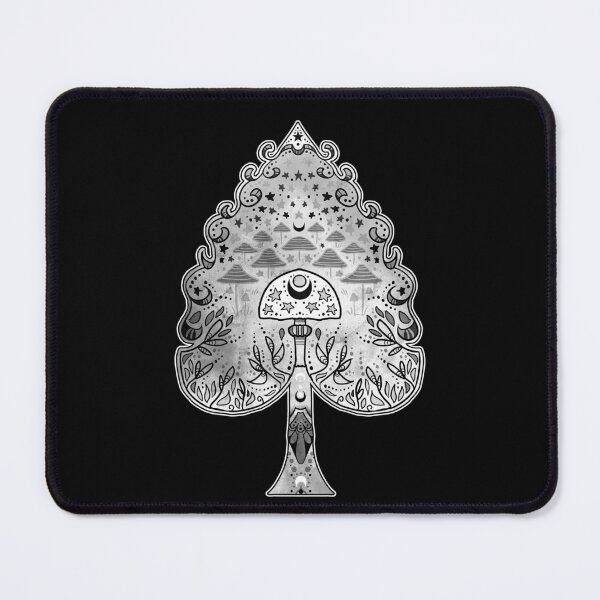 Item preview, Mushroom Ace of Spades Black and White designed and sold by Natalie Viola .
