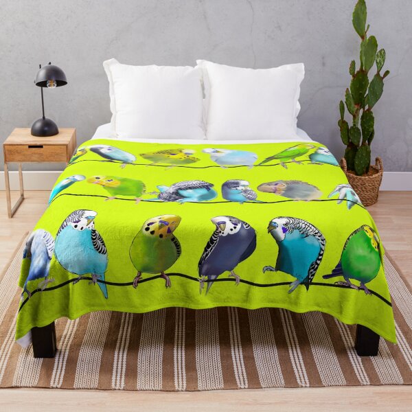 Budgie Flock Throw Blanket