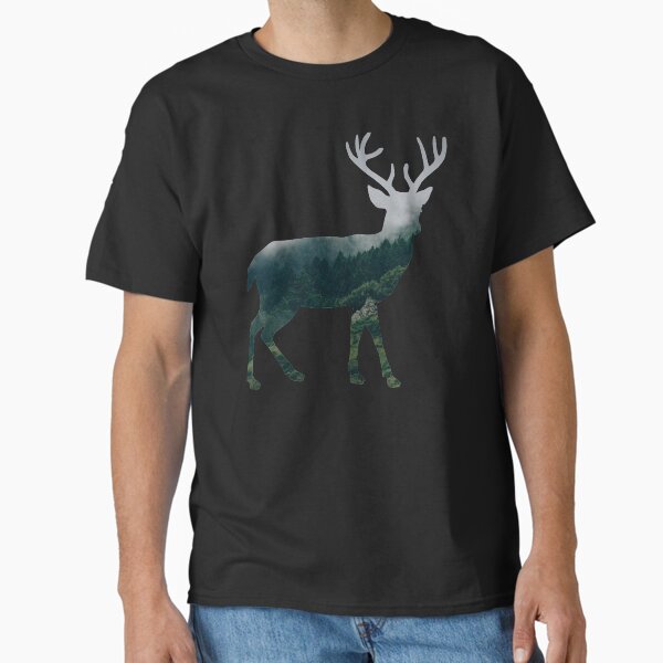 Item preview, Buck Deer with Misty Evergreen Forest Woods Silhouette - Spirit of the Wild .  designed and sold by VisionQuestArts.