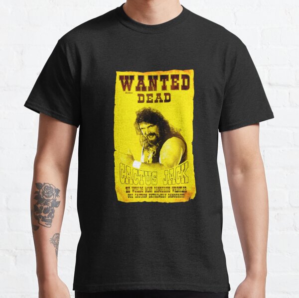 Cactus Jack Wanted Dead T-Shirt from Homage | Grey | Vintage WWE Apparel from Homage.
