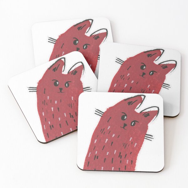 Item preview, Red Cat saying Hello designed and sold by Akebono Roller Derby.
