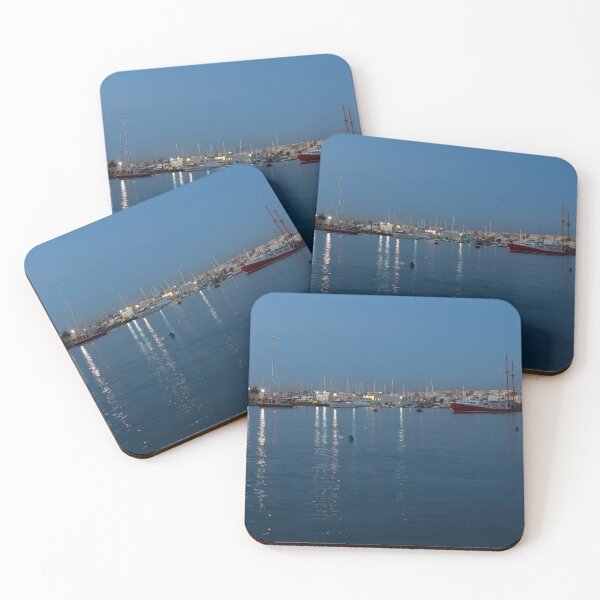 Item preview, Mediterranean Blue Hour Magic - Valletta Marsamxett Harbour Shimmering Lights designed and sold by Georgia Mizuleva.