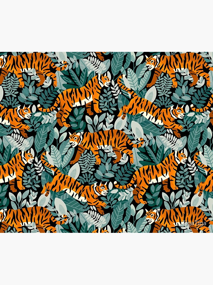 Imagen 5 de 5, Alfombrilla de ratón con la obra Tigre de Bengala Teal Jungle, diseñada y vendida por TigaTiga.