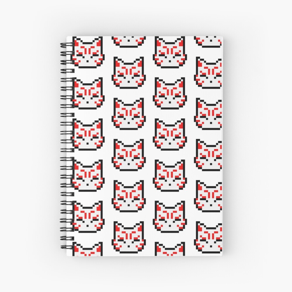 Pixel Art Kitsune Mask Spiral Notebook For Sale By Nnetso Redbubble 5156