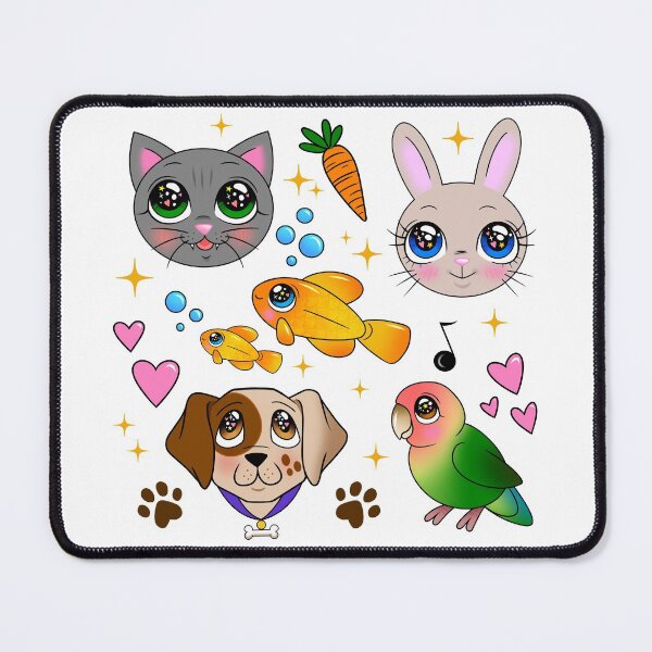 Item preview, Sparkly Eyed Pets Pattern - no background designed and sold by FizzyVee.