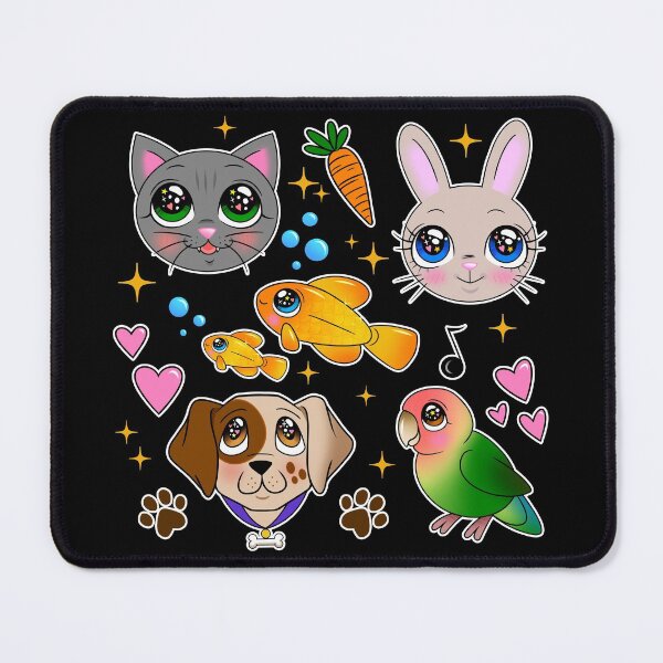 Item preview, Sparkly Eyed Pets Pattern - Dark designed and sold by FizzyVee.