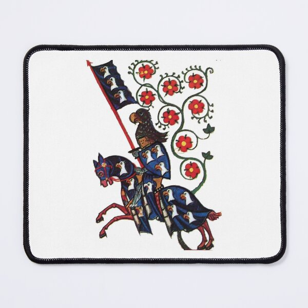 Item preview, BLUE KNIGHT OF EAGLES HORSEBACK, MEDIEVAL MINIATURE WITH RED ROSES designed and sold by BulganLumini.