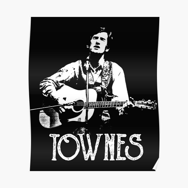 Townes Van Zandt White Stencil Essential Poster By Brendanevitt