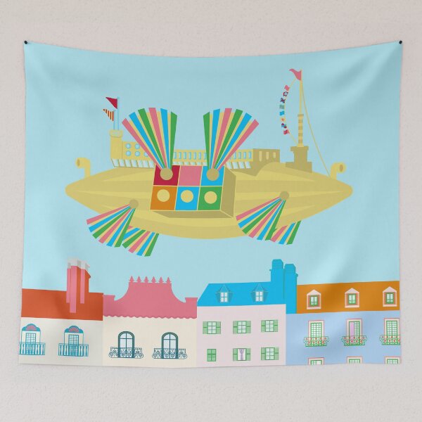 Item preview, Flapping Fans Dirigible Flying Machine Flying Over City designed and sold by Anna Lemos.