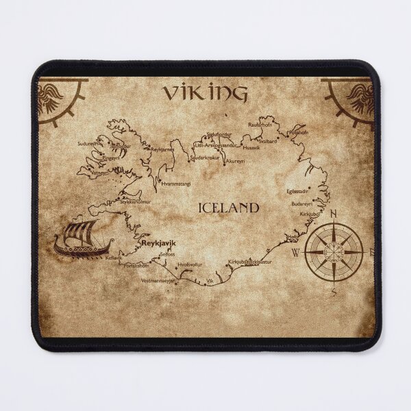 Item preview, Viking Icelandic Map designed and sold by FantasySkyArt.