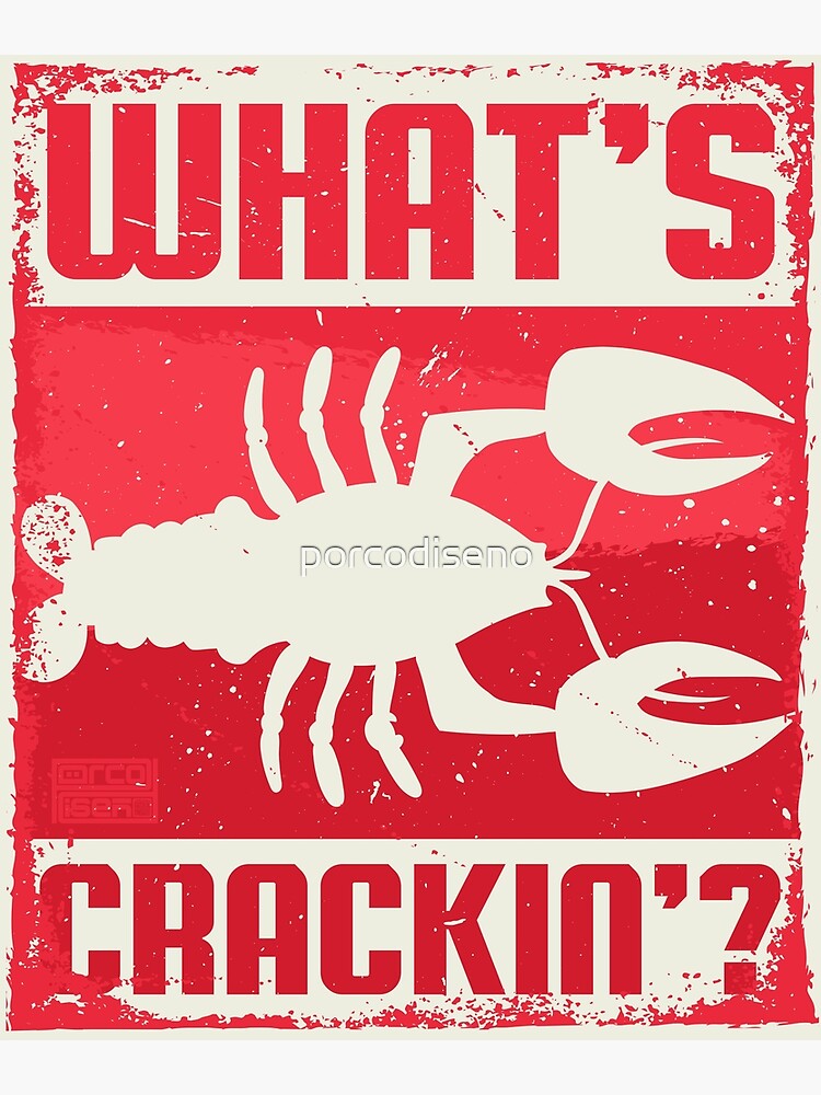 "Vintage Funny What's Crackin'? Lobster Dad Jokes Summer Pun" Poster by