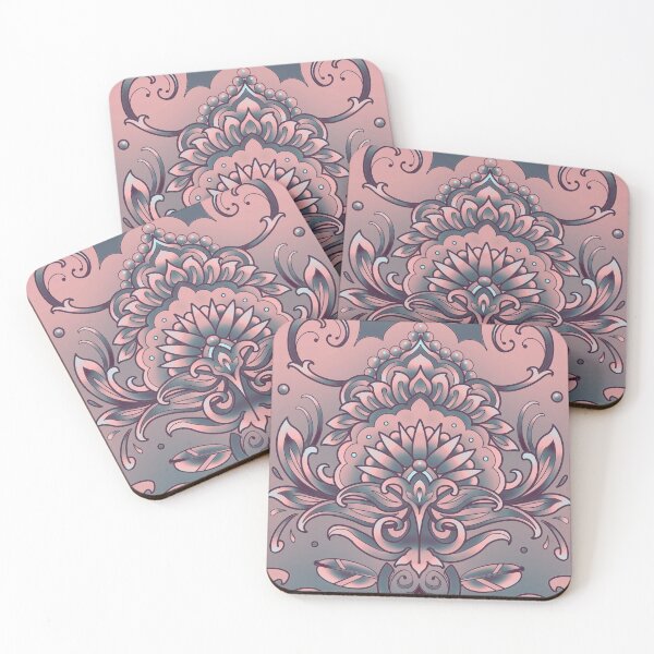 Item preview, mandala pattern mehendi style in pink and grey designed and sold by weilertsen.