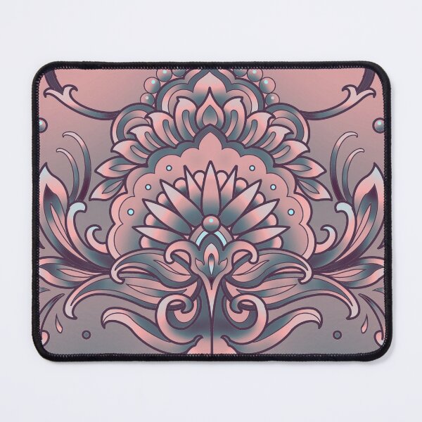 Item preview, mandala pattern mehendi style in pink and grey designed and sold by weilertsen.