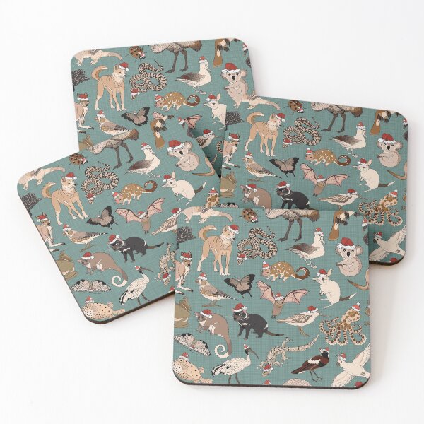 Item preview, Australian Christmas animals - green designed and sold by Claire Bowley.