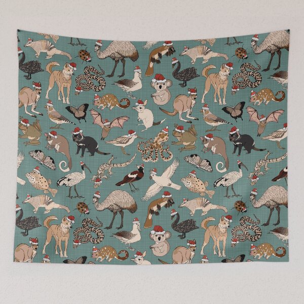 Item preview, Australian Christmas animals - green designed and sold by Claire Bowley.