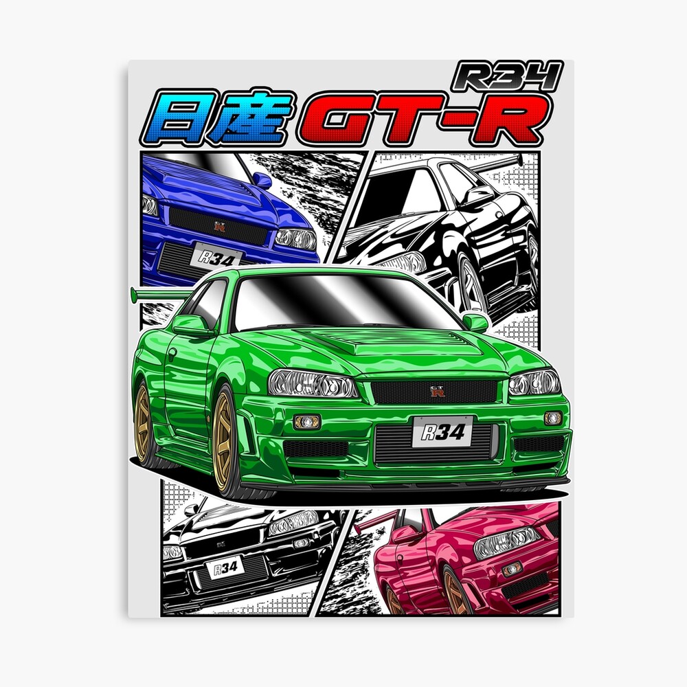 JDM Nissan Skyline GT-R R34  Poster