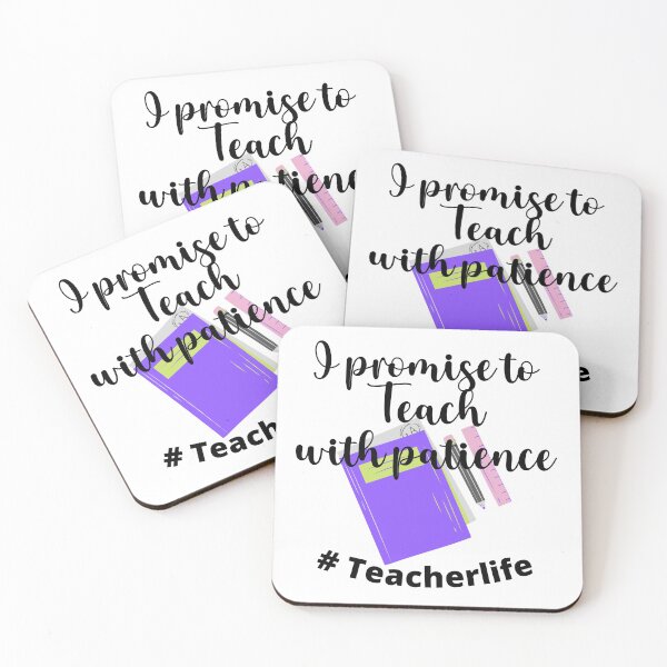Item preview, I promise to teach with patience #Teacher life design  designed and sold by FayNdesigns.