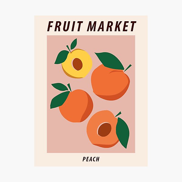 Item preview, Fruit market print, Peach, Apricot, Posters aesthetic, Cottagecore decor, Exhibition poster, Food art designed and sold by KristinityArt.