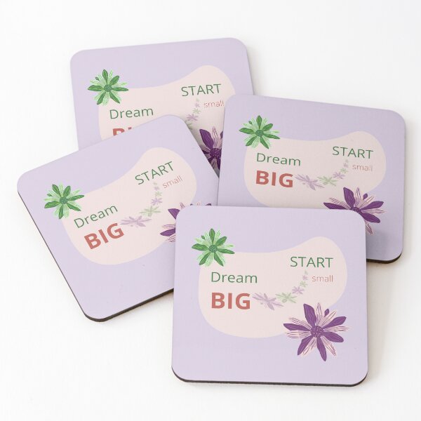 Item preview, dream big start small flowers quote designed and sold by PeacePlanner.