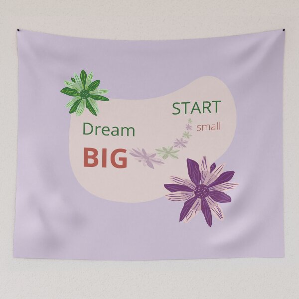 Item preview, dream big start small flowers quote designed and sold by PeacePlanner.