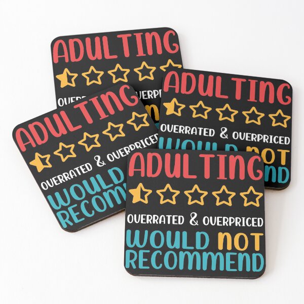Item preview, Adulting Overrated & Overpriced - Would Not Recommend - Half Star - Funny Quote designed and sold by 99vectors.