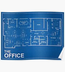 The Office Blue Print Poster