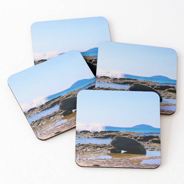 Item preview, A lone boulder along the rocky shoreline of Beacon Lighthouse Reserve QLD Australia designed and sold by CoffeewithAnh.