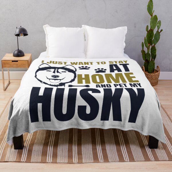 Item preview, I JUST WANNA STAY AT HOME AND PET MY HUSKY COLLECTION designed and sold by JRM Tees & More Store.