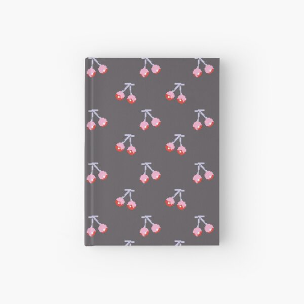 Gray pink cherry pattern Hardcover Journal