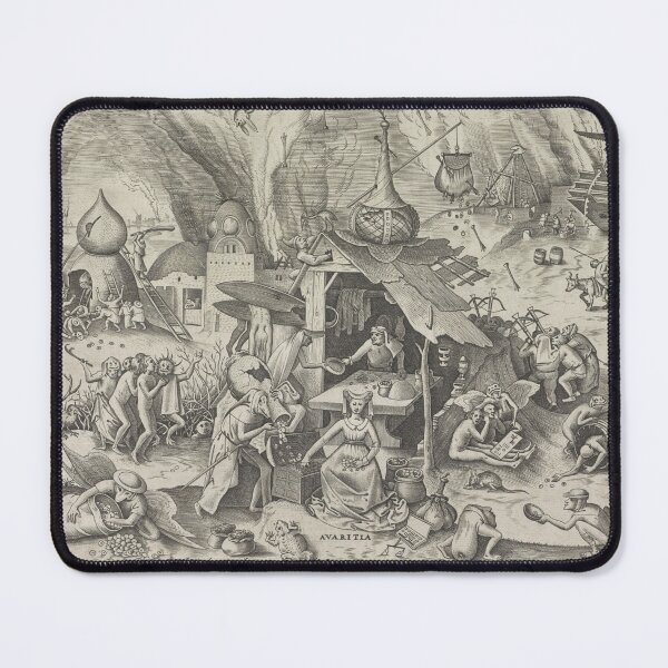 Item preview, Medieval etching Avarice in Hell designed and sold by Vintage Designs +.
