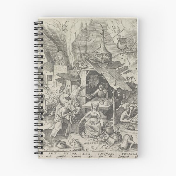 Item preview, Medieval etching Avarice in Hell designed and sold by Vintage Designs +.