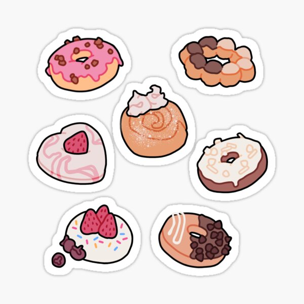 donut planner stickers, mini donut stickers, mini donuts, tiny stickers,  laptop stickers, mini sticker pack, coffee stickers, cute donuts