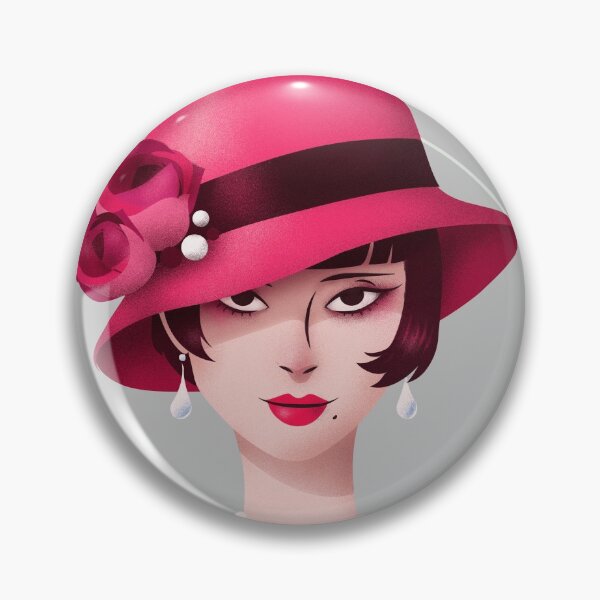 Item preview, Vintage Art Decor Milonga Flapper in Pink Hat and Pearls designed and sold by infinitetango.