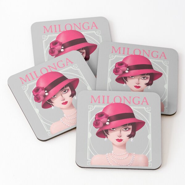 Item preview, Vintage Art Decor Milonga Flapper in Pink Hat and Pearls designed and sold by infinitetango.