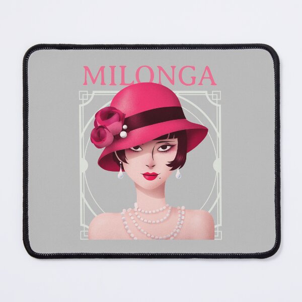 Aperçu de l'œuvre Vintage Art Decor Milonga Flapper en Chapeau Rose et Perles créée et vendue par infinitetango.