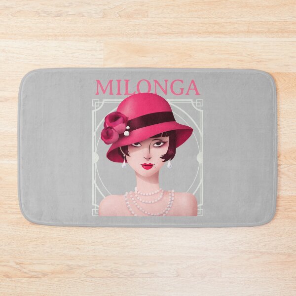 Item preview, Vintage Art Decor Milonga Flapper in Pink Hat and Pearls designed and sold by infinitetango.