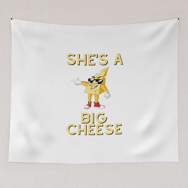 Item preview, She's A Big Cheese - Unisex White T-Shirt - Funny Joke Design for Hot Shots, CEO, Chancers, Wannabes, Bosses etc designed and sold by raretshirtsuk.